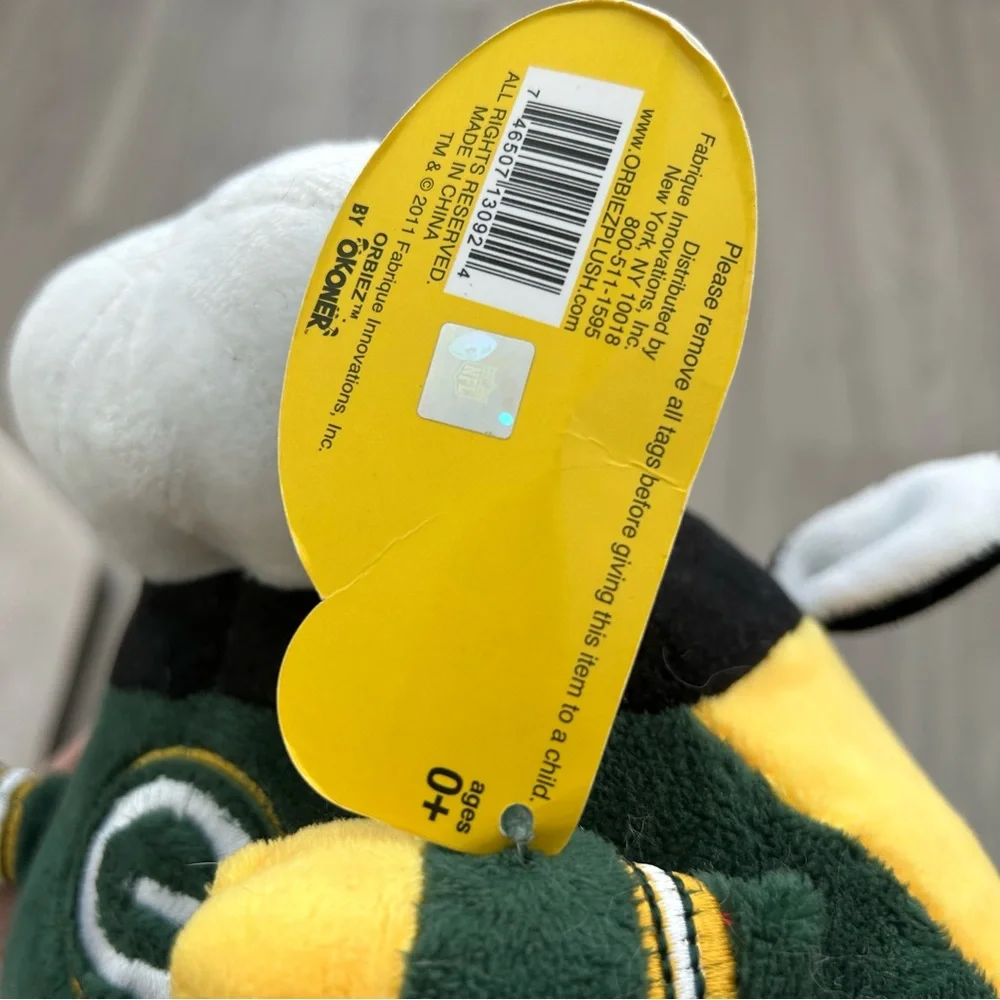Stuffed Green Bay packers cow football NWT